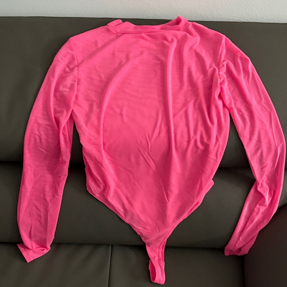 Black Bead Hot Pink Mesh Top